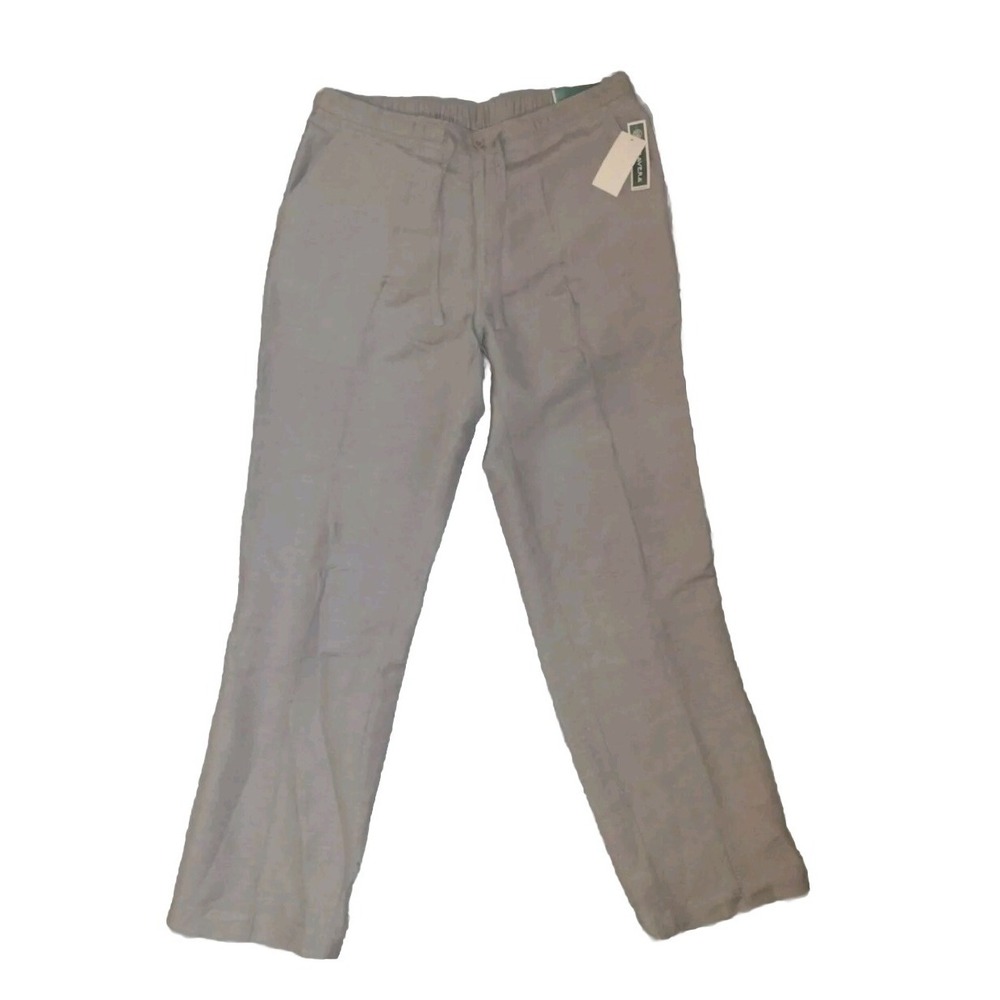 Cubavera Natural Linen Blend Drawstring Pants Trousers Sz Large 34-35 x 32 NWT